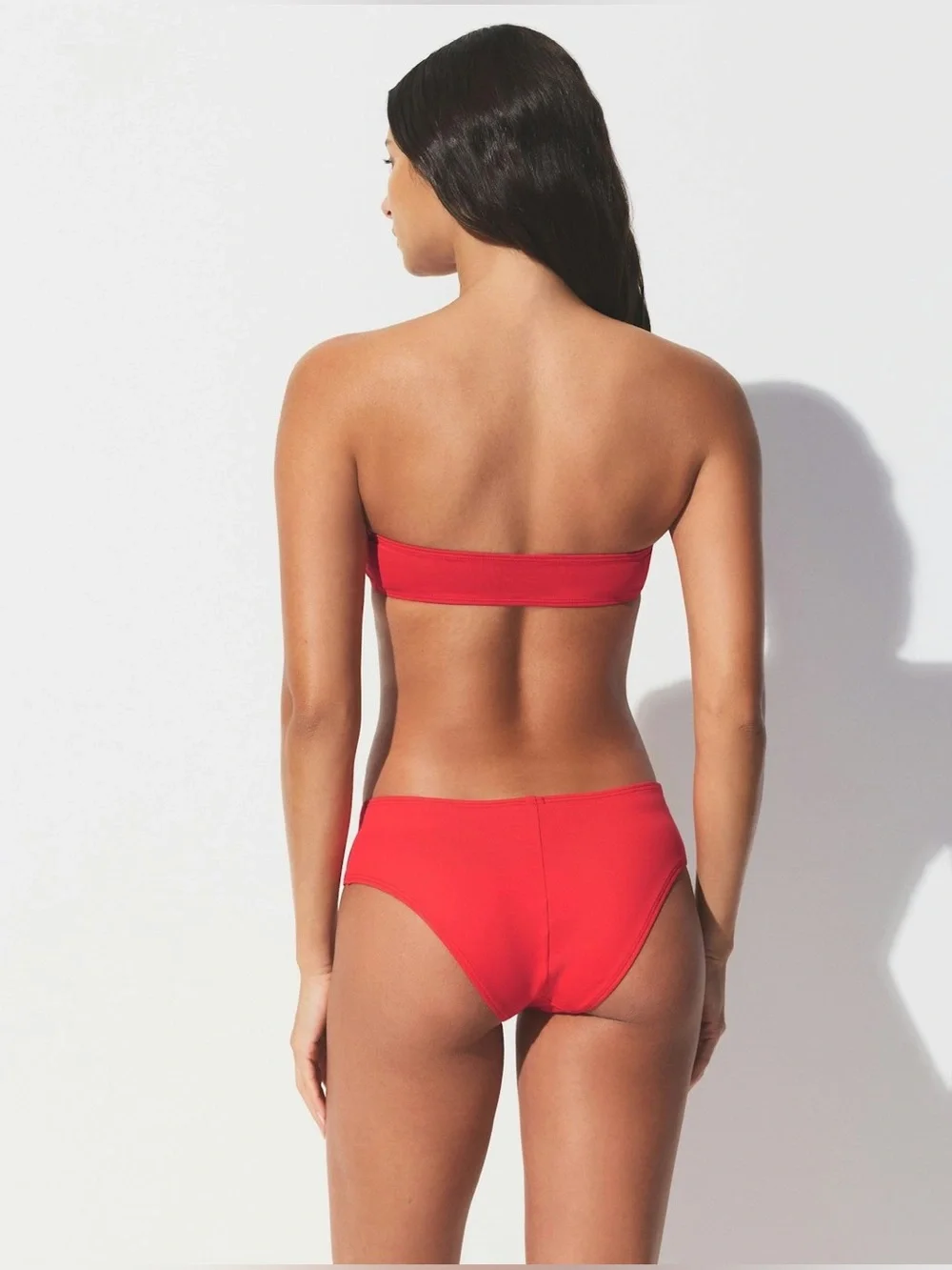 SKIMS Micro Bandeau Bikini Top Neon Coral size medium